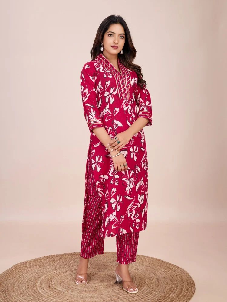 Women's Cotton Kurta Pant Set
