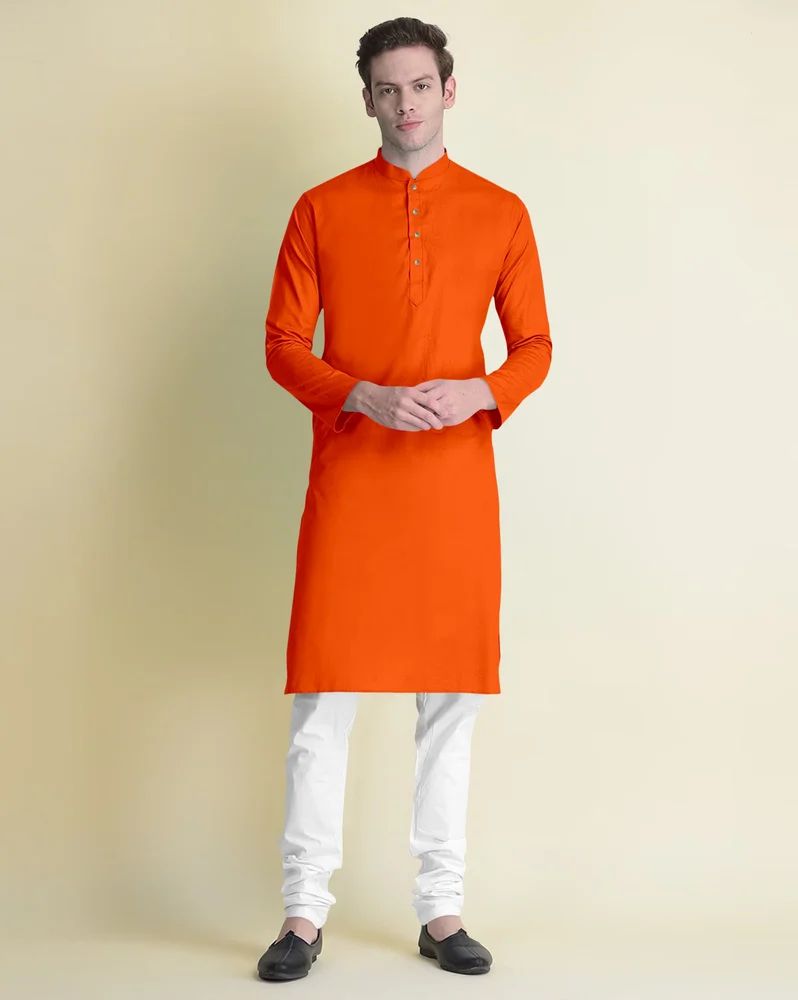 Men's Cotton Solid Kurta