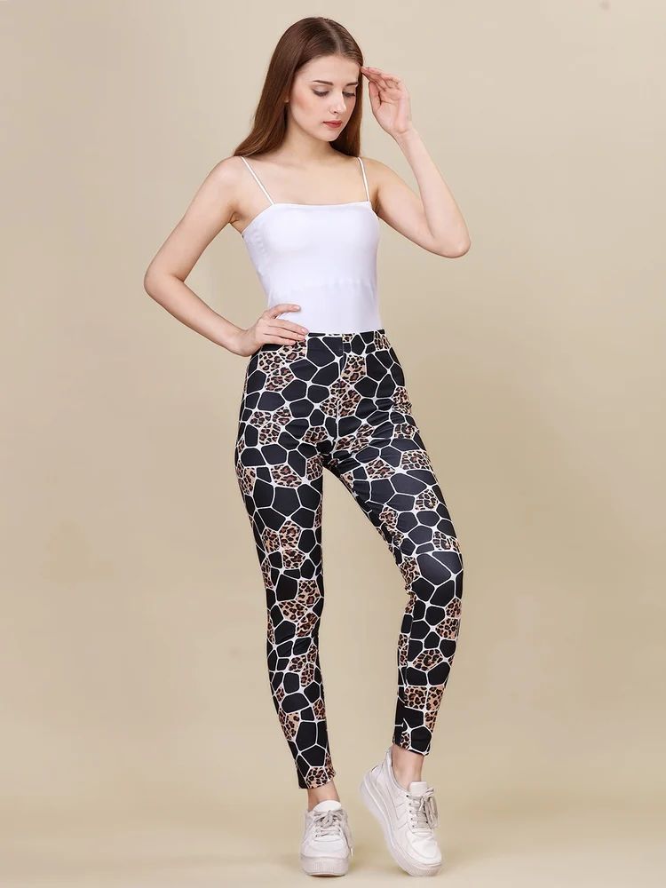 Animal Printed Slim Fit Lycra Jegging For Women