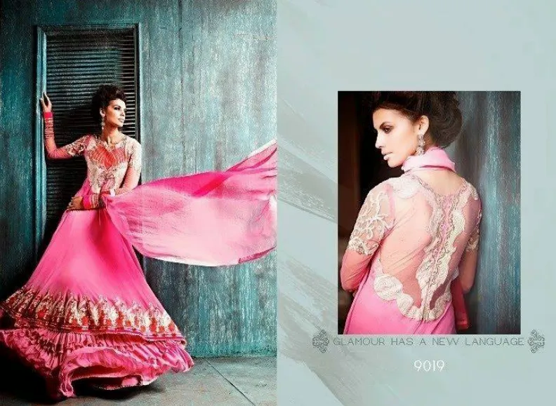 Pure Georgette Semi Stitched Suit D No 9019