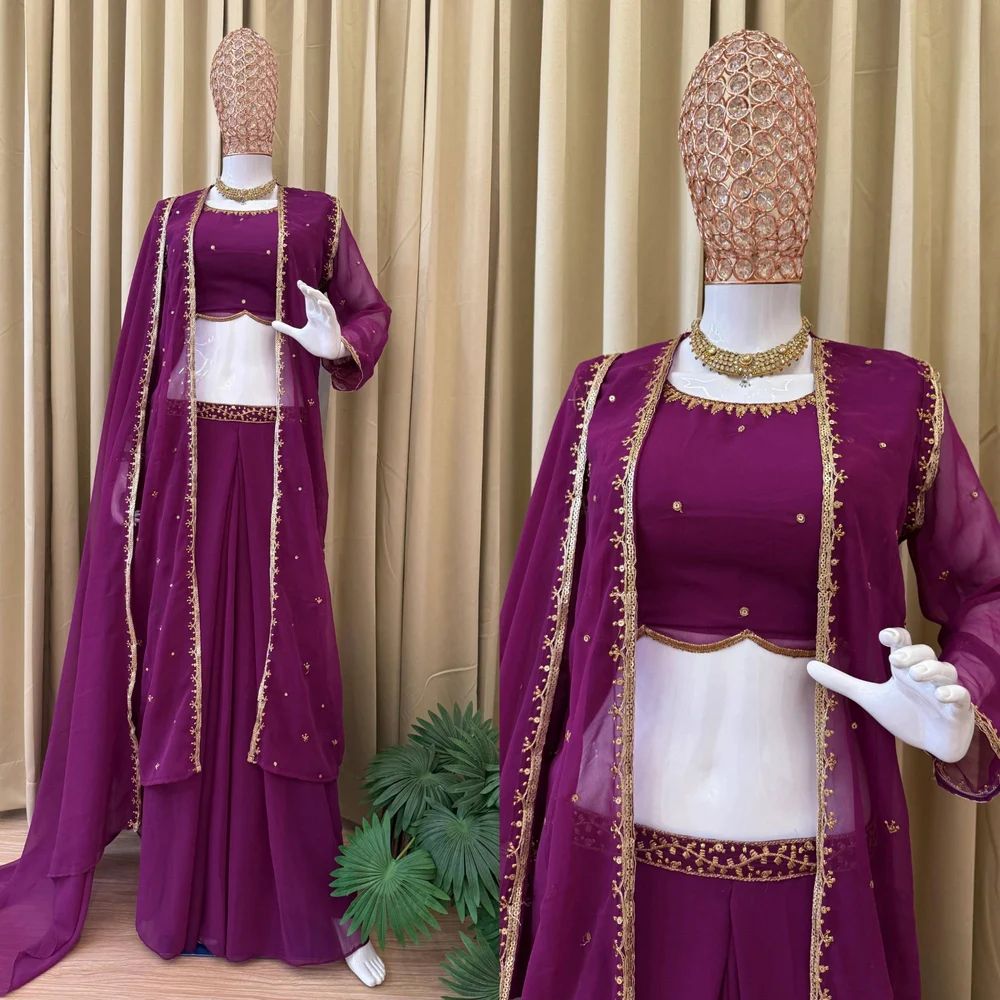 Lehenga Blouse Koti & Dupatta Set