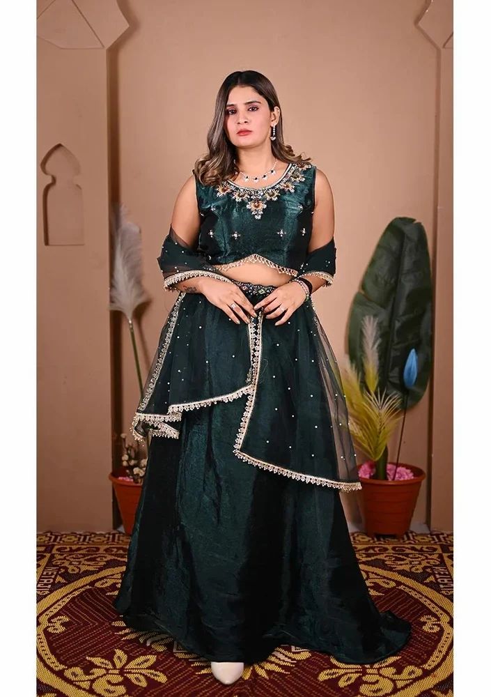 Green Ladies Designer Lehenga Choli Set
