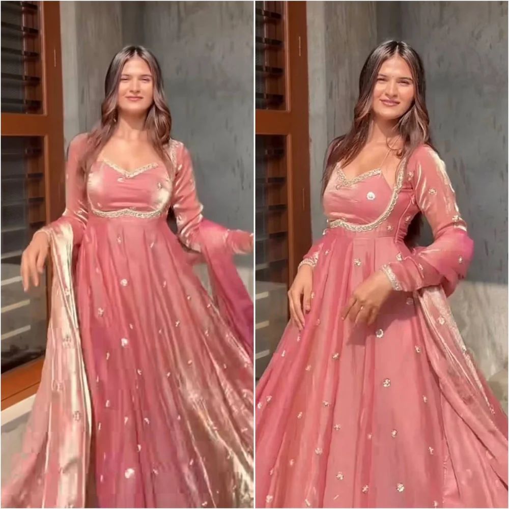 Ladies Heavy Embroidered Silk Suit