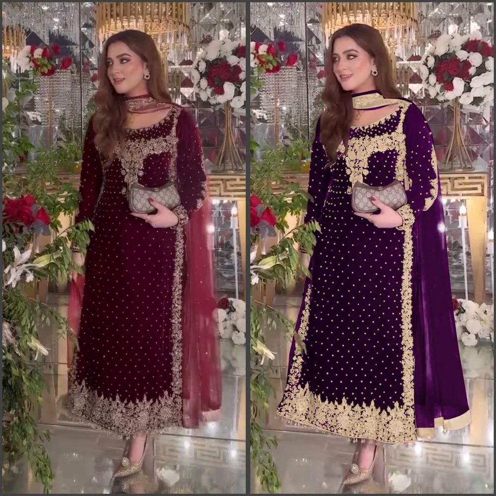 Ladies Party Wear Velvet Suit