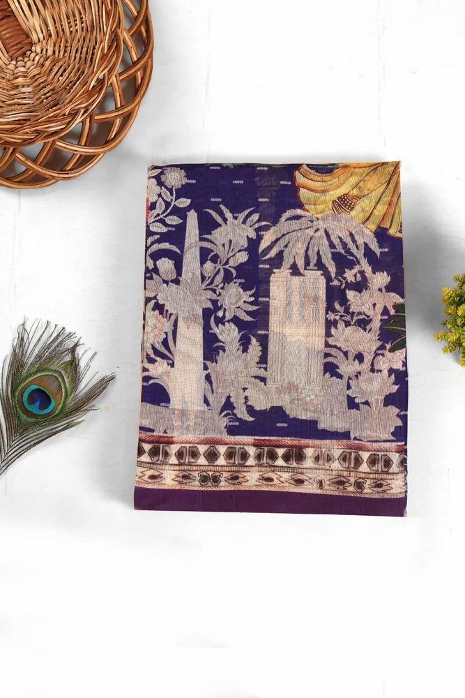 Neelambar Mahal Chanderi Saree