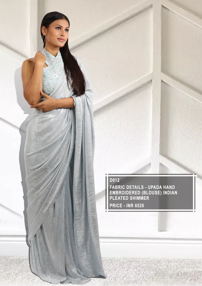 Indian Pleated Shimmer Saree