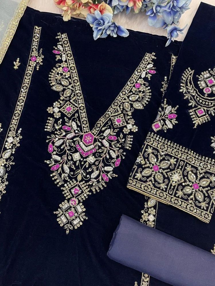 Velvet Embroidery Suit