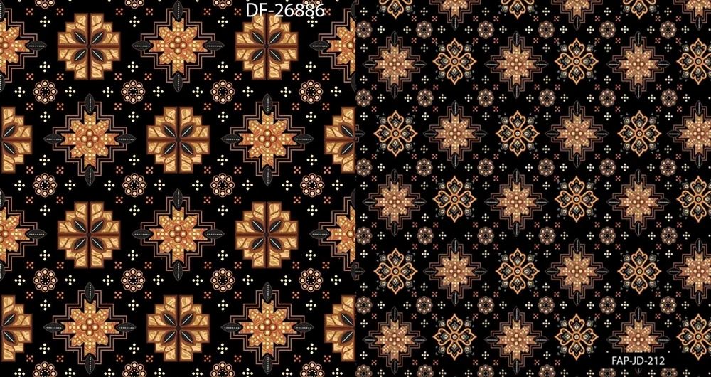 Black Digital Printed Polyester Fabric