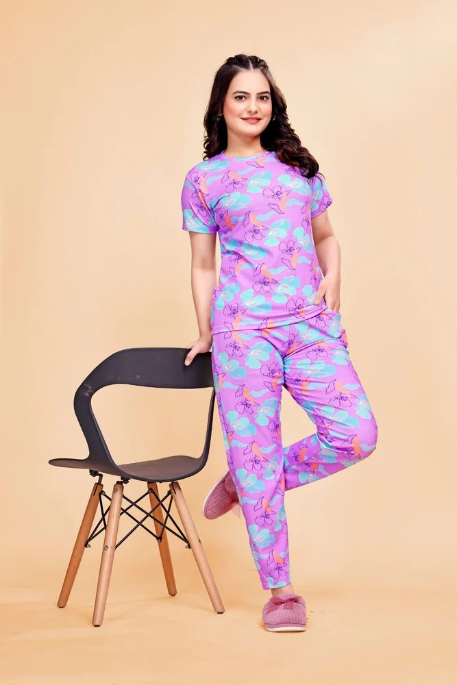 Women Lycra Nightwear cord set