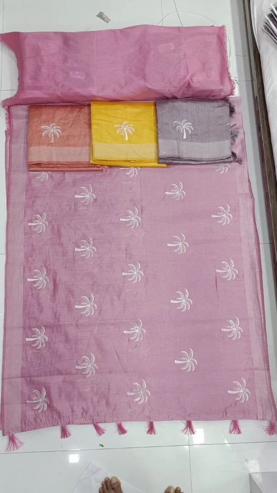 New Design Embroidery Cotton Saree