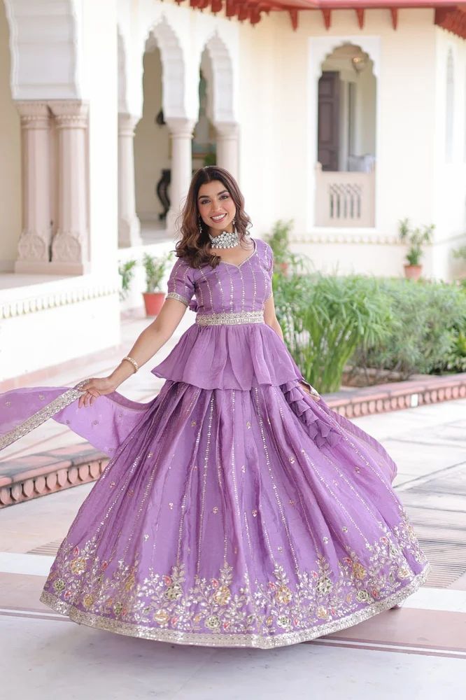 TRENDY CULTURE'S Designer Gold Crush Lehenga Choli with Heavy Multi-Thread Zari & Sequins