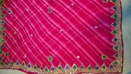Leheriya Work Designer Bandhani Saree