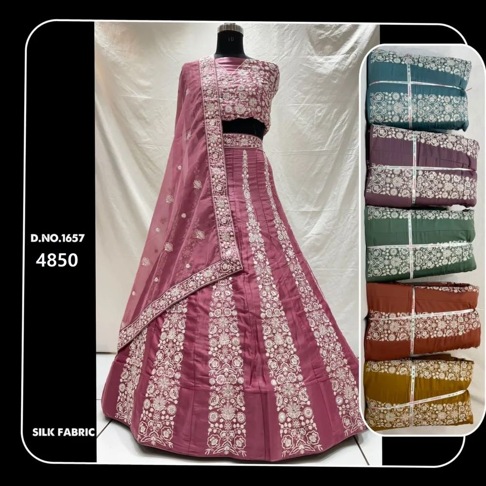 Designer Ladies Georgette And Silk Lehenga