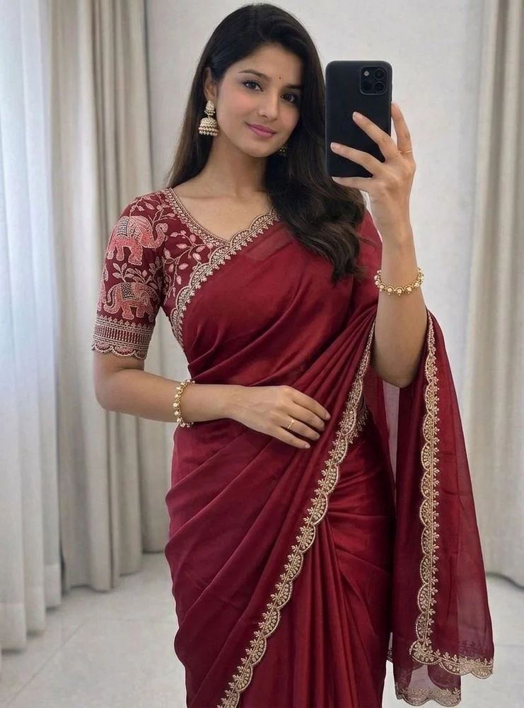 designer multi embroidery work saree