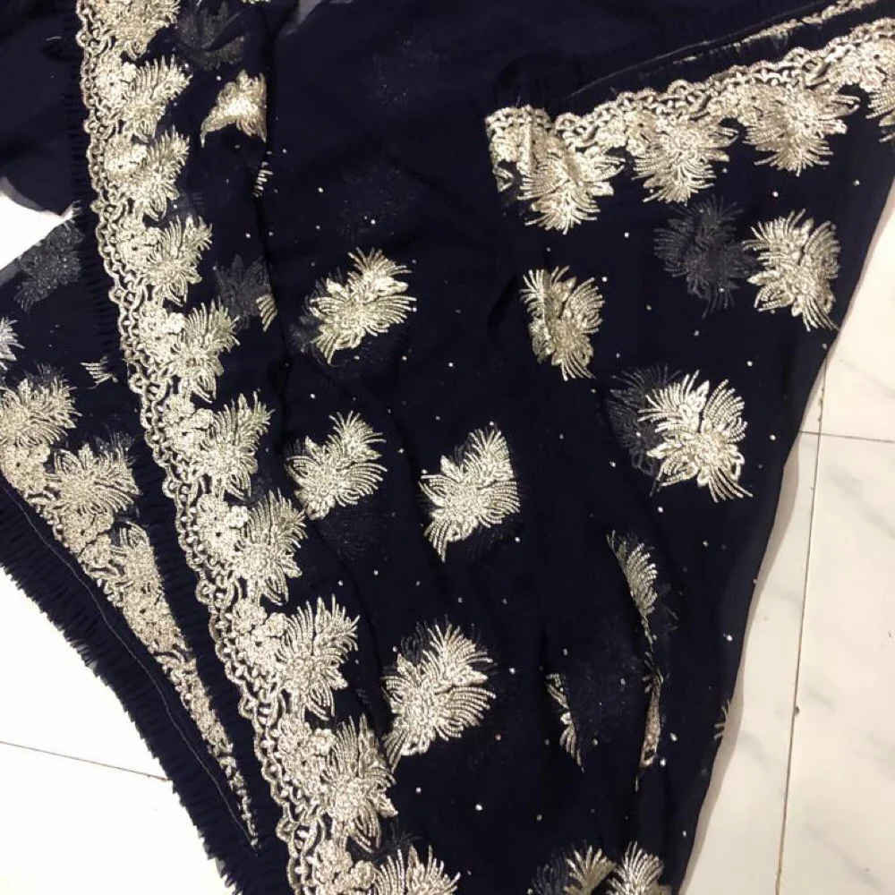 Zardosiworksaree Zardozi Work Wedding Wear Saree, 1mtr, 6.5mtr