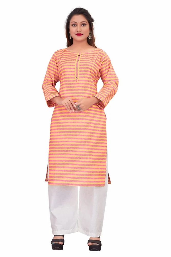 Women Cotton Full Sleeve Kurti Palazzo Set