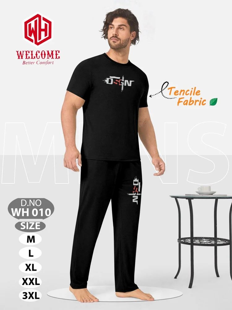Men's Pure Cotton Solid Casual Night Suit & Co-Ords Set (M-3XL