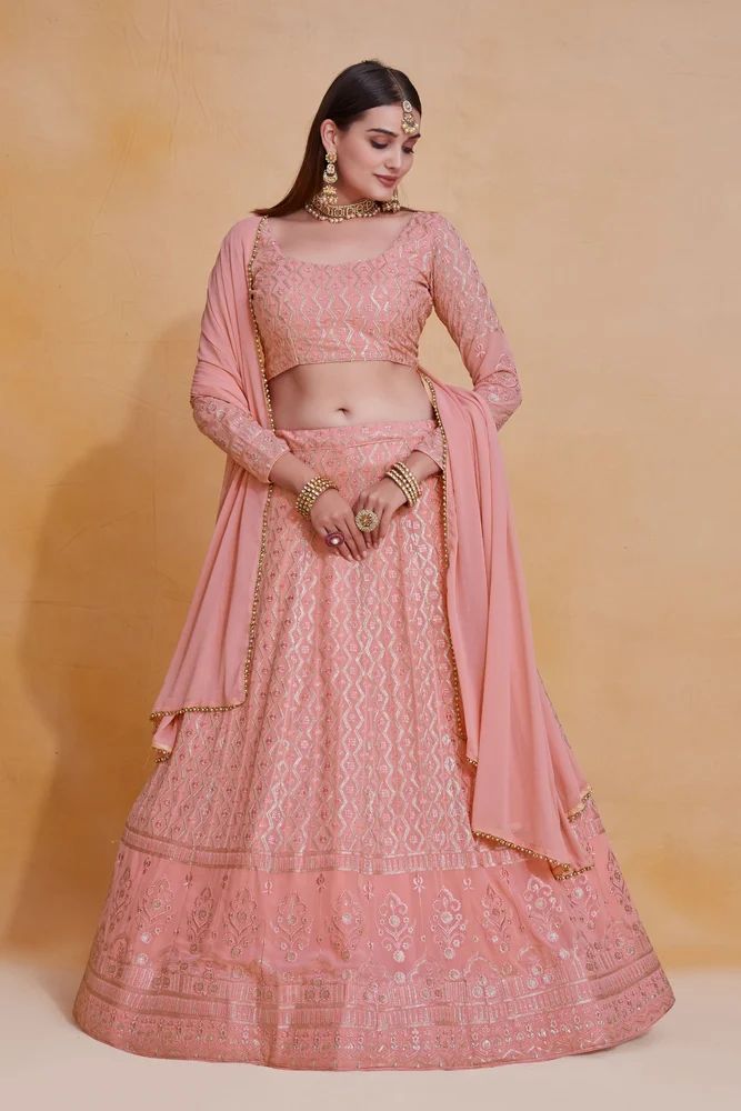 Elegant Pink Sequence Work Lehenga Set - TRENDY CULTURE Manufacturer Exclusive