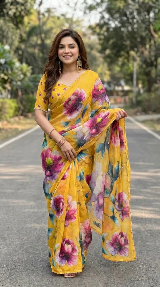 Georgetter hand work saree