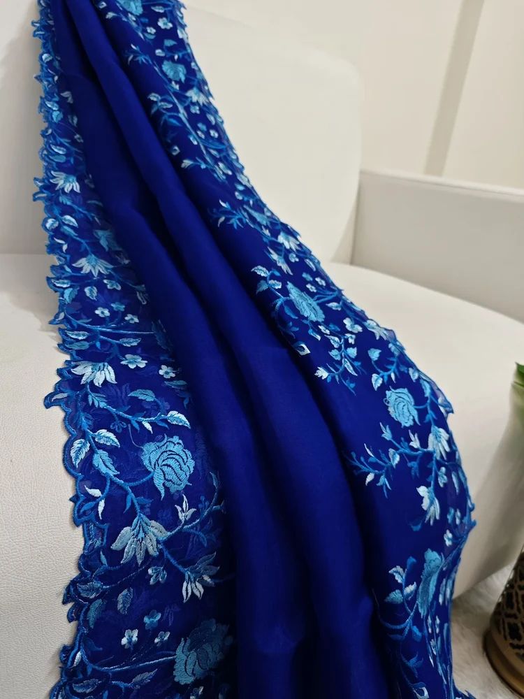 Blue Pure Georgette Saree