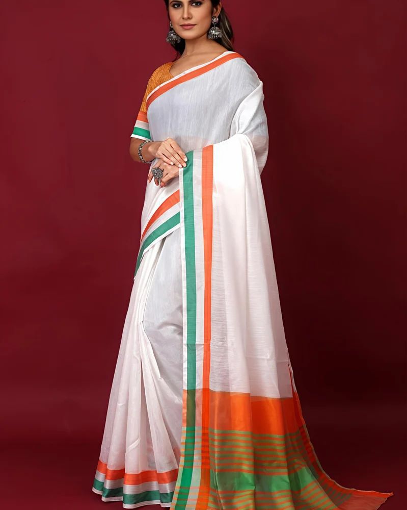 Ladies Indian tri colour sarees