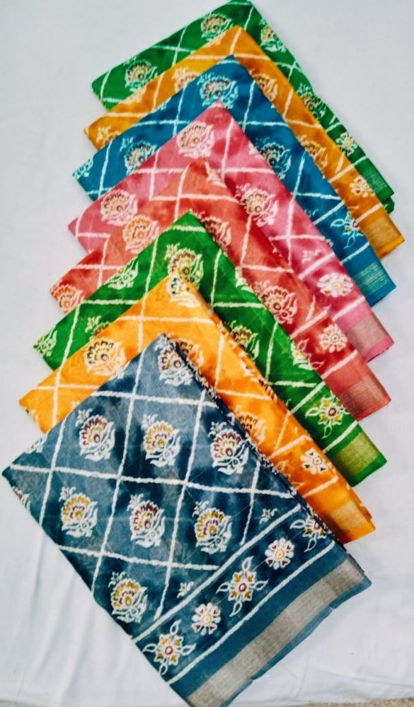 Tejas Art Crystal Checks Jari Patola Silk