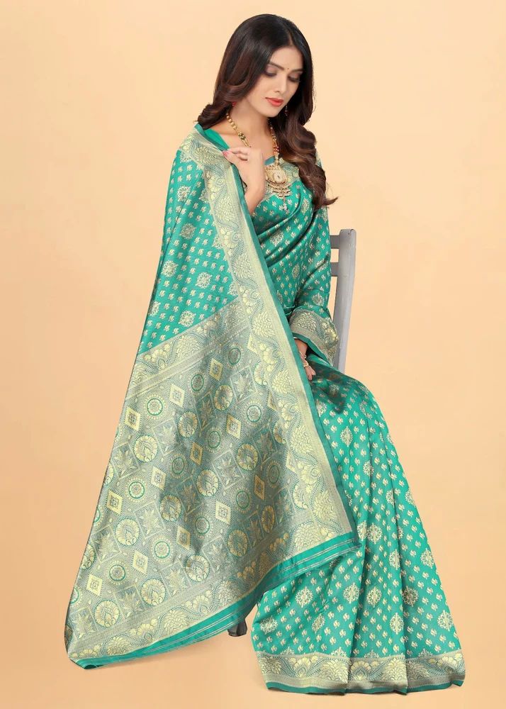 Women's Green Kota Lichi Saree
