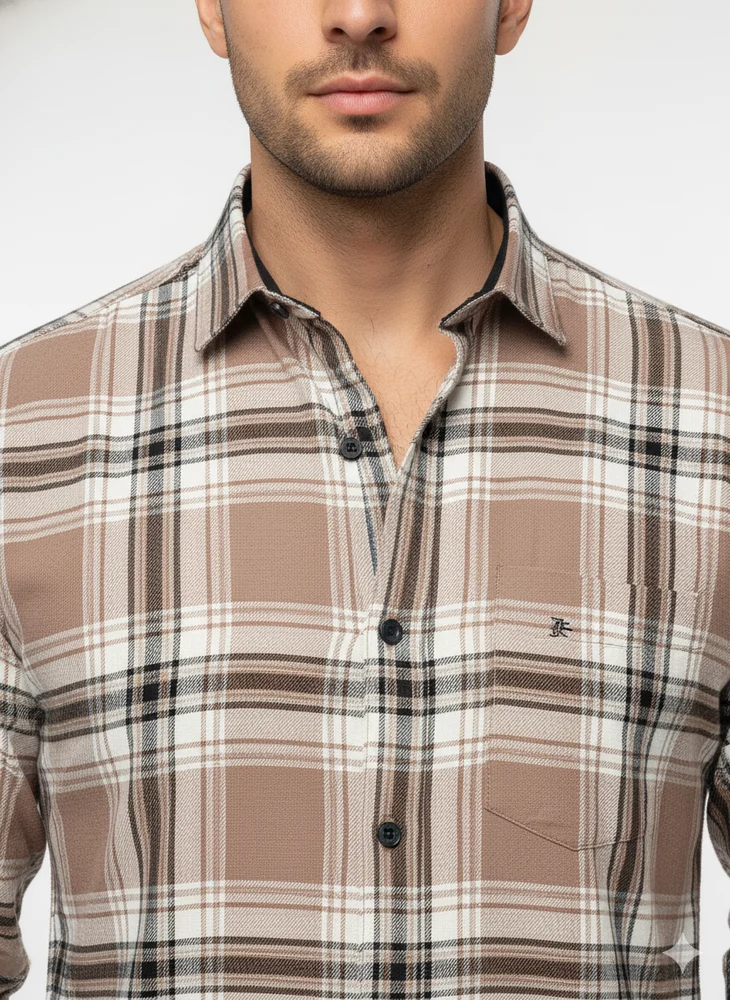Men Cotton Check Shirt