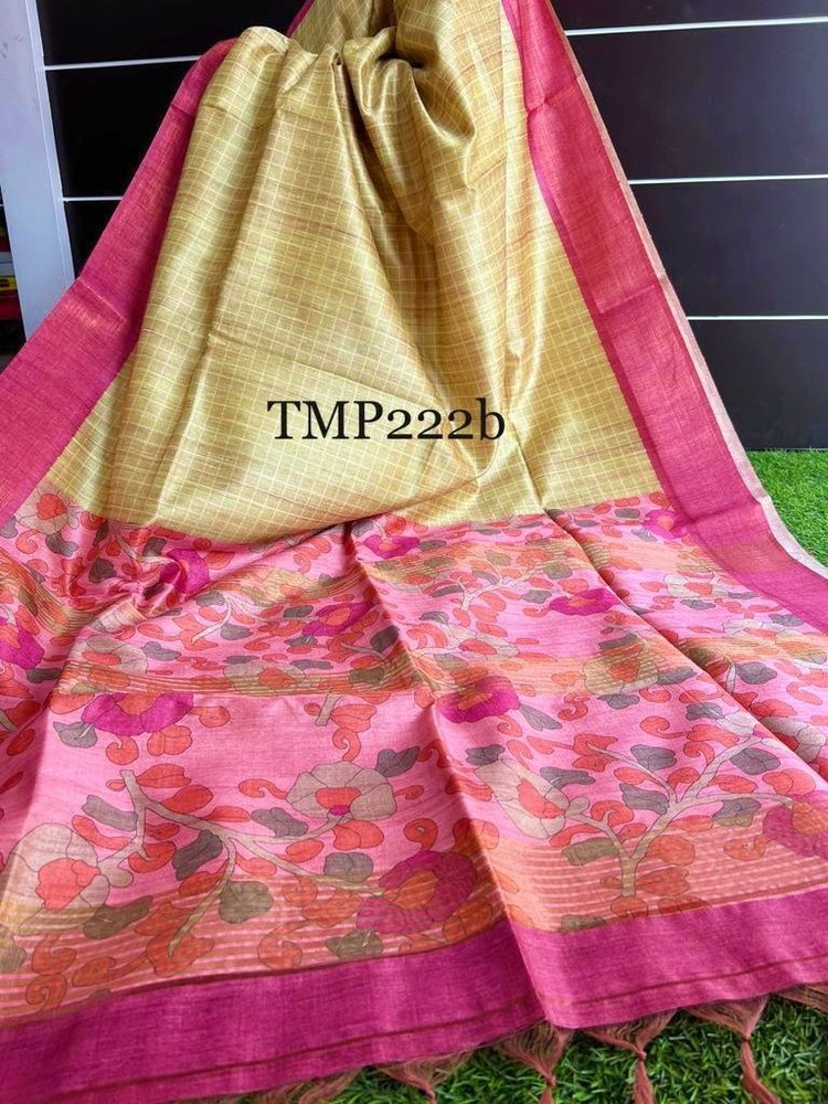 Printed Tussar Silk Beautiful Khan Nath Saree