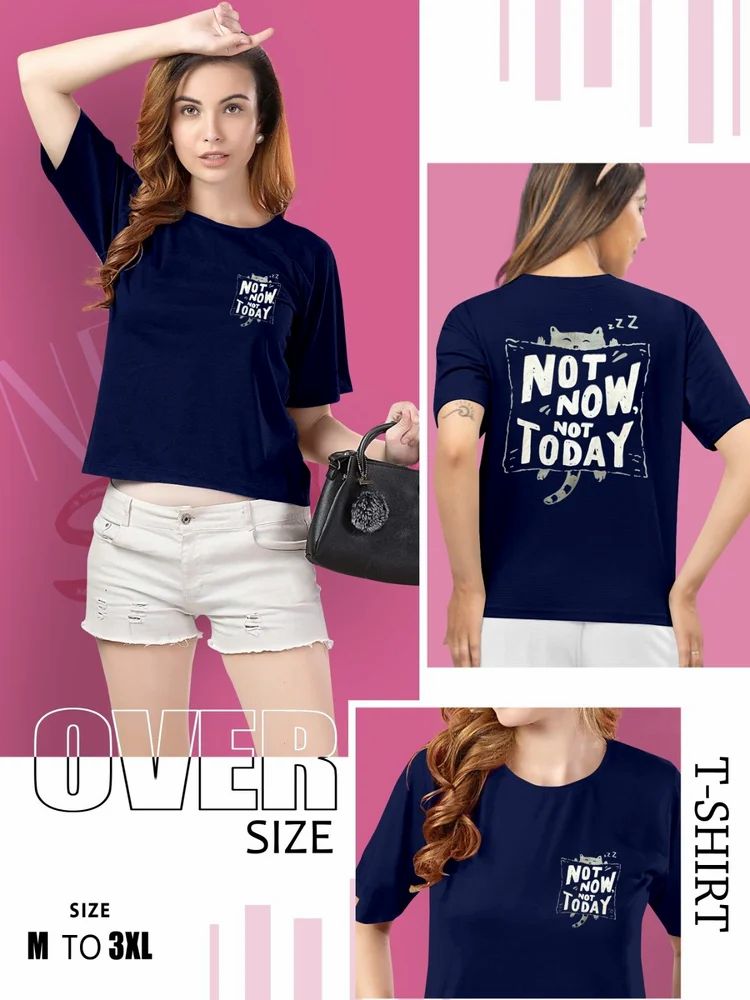 Half Sleeve A Plus Oversized Ladies Cotton T shirt, Casual Wear, Daily Wear T Shirt For Women