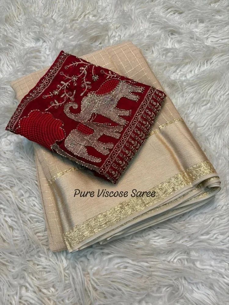 Pure viscose georgette saree