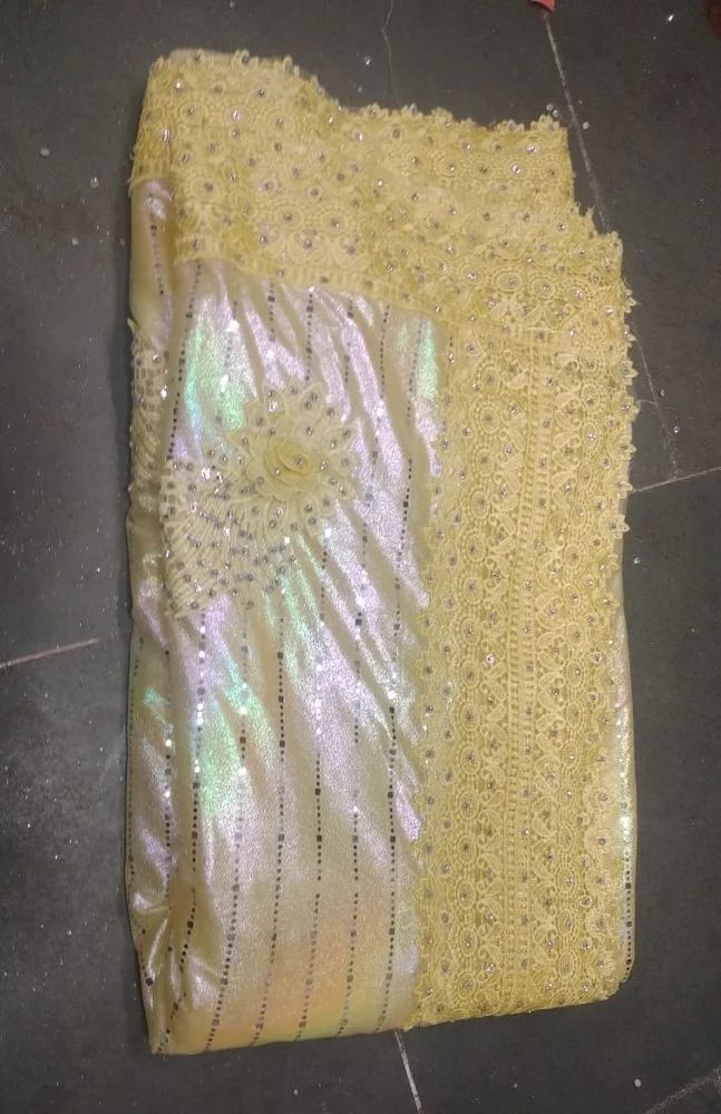 Yellow Satin Saree
