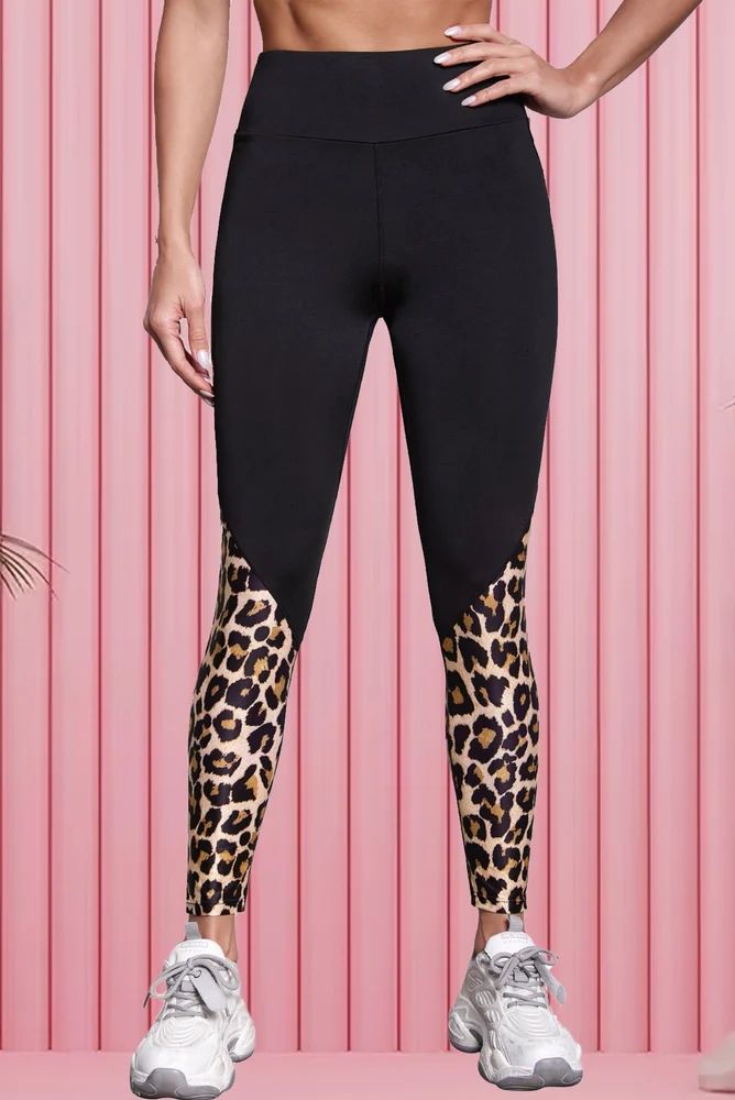 Half Leopard Printed Leggings