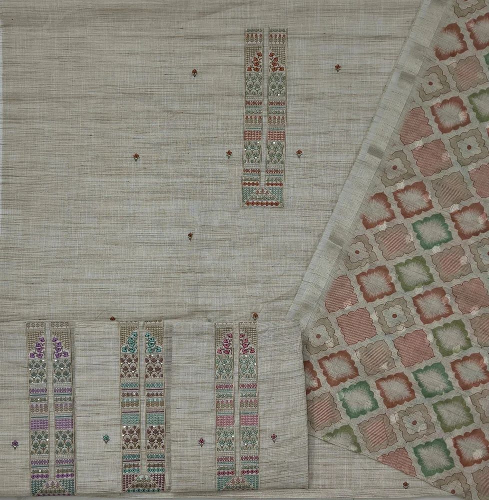 Khadi Cotton Abstract Print Unstitched Suit