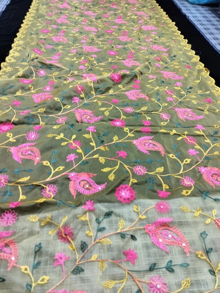 Net Embroidery Dupatta