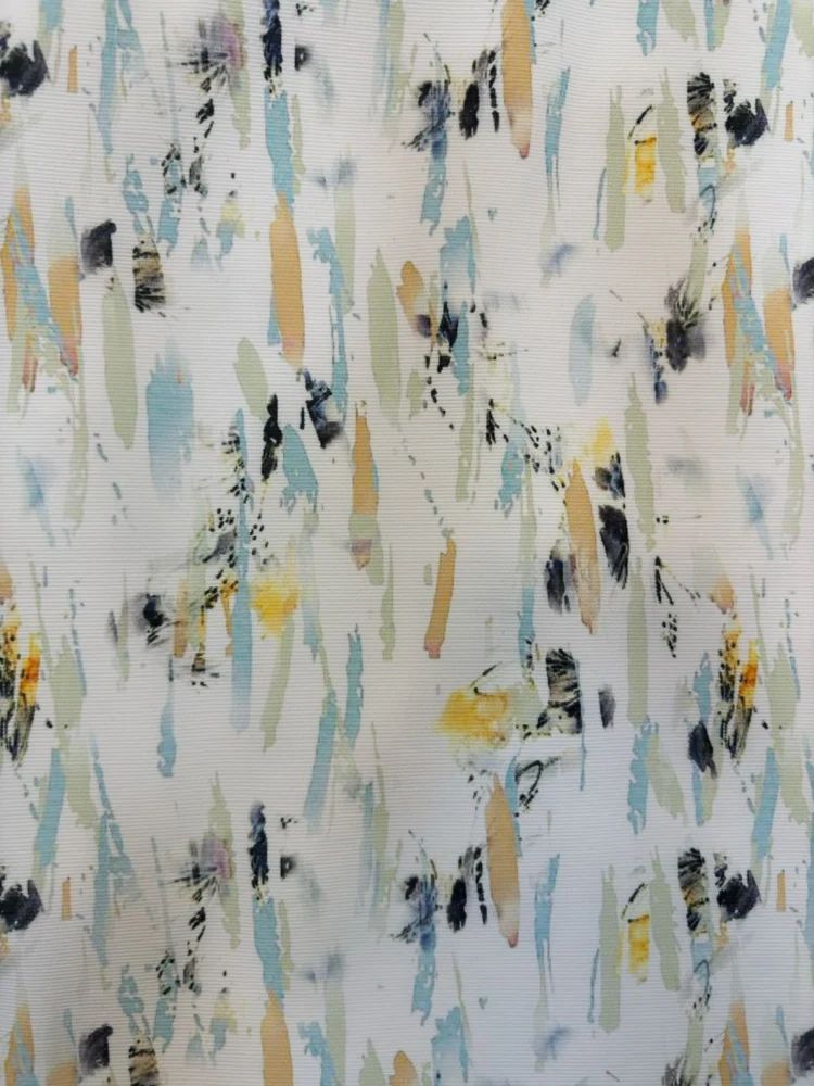 240 GSM White Yellow Looper  Knitted Printed Fabric