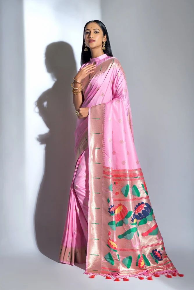 Baby Pink Paithani Saree