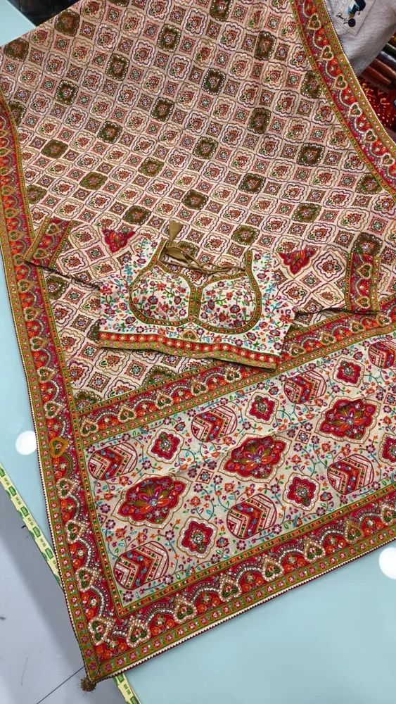 Pashmina Embrodery Saree