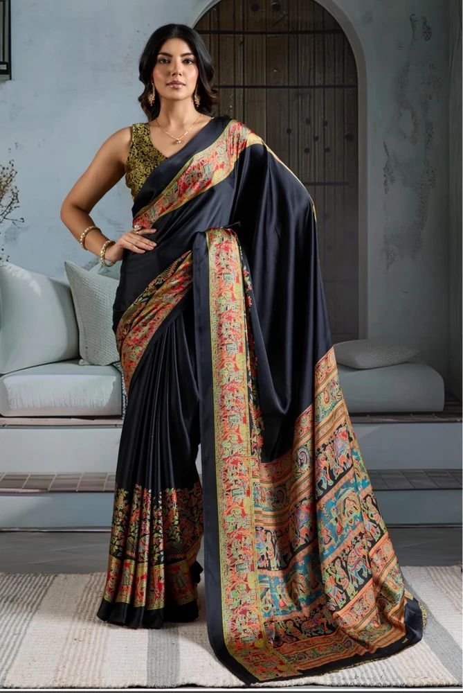 Ajrakh Modal Silk Saree