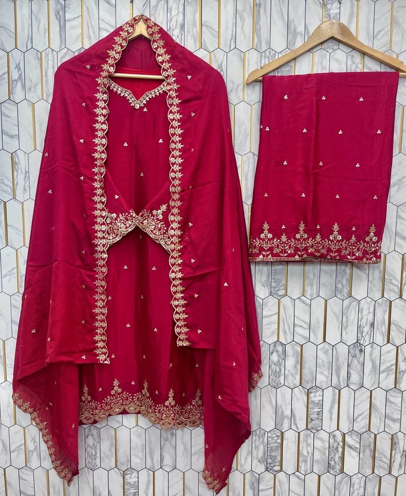 SEQUENCE EMBROIDERY WORK PLAZZA PAIR WITH DUPATTA