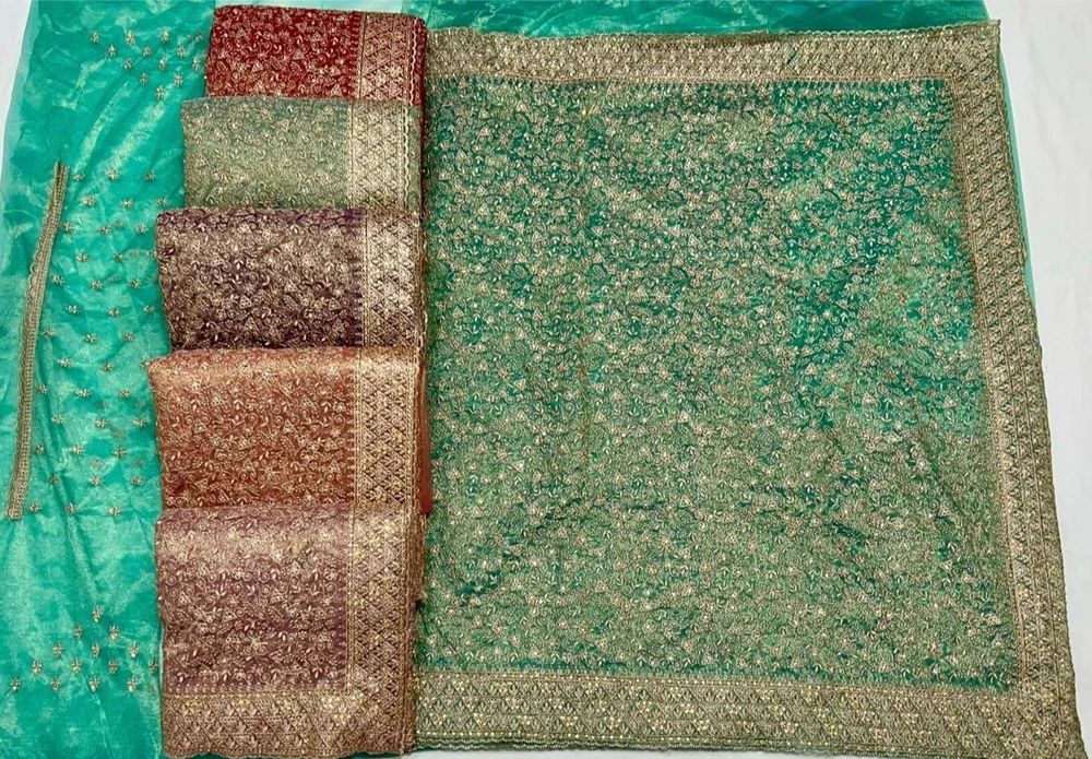 Net Embroidery Work Sarees