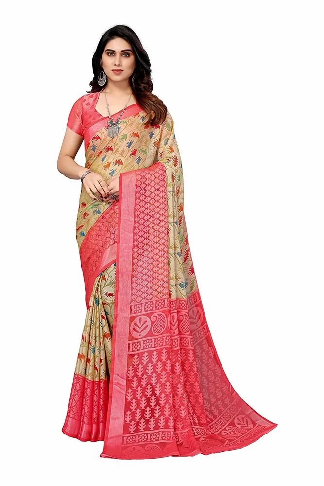 Soft Chiffon Brasso Printed Saree