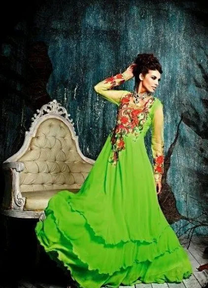 Net Semi Stitched Suit D No 9012
