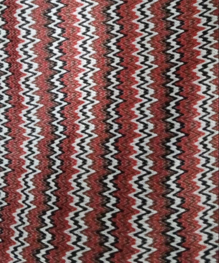Red Polyestser Printed Knitted Fabric