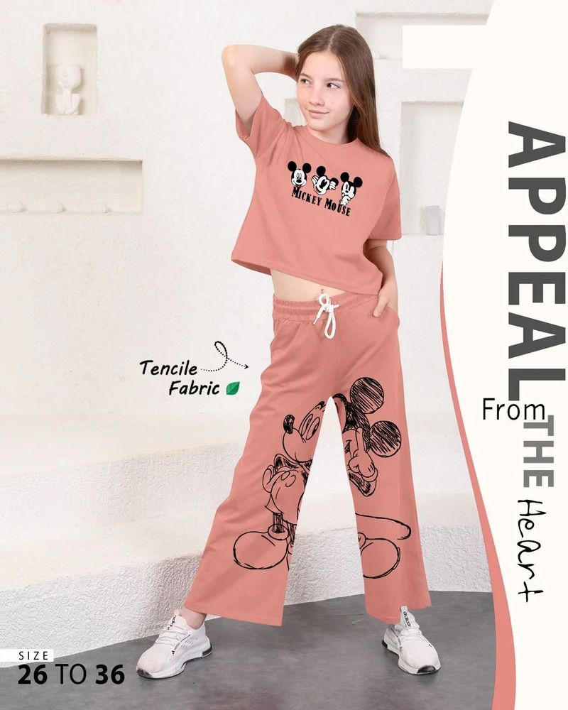 Girls half t shirt & pant set tencile fabric 26 to 36 size