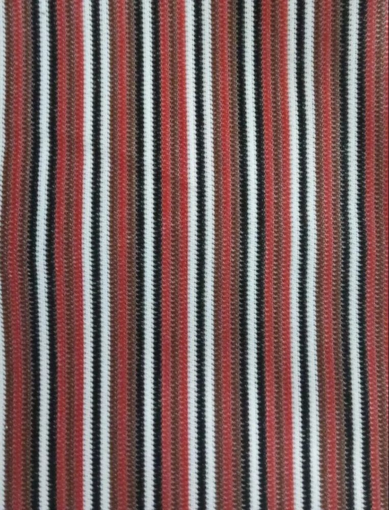 Brown Striped Polyester Knitted Fabric