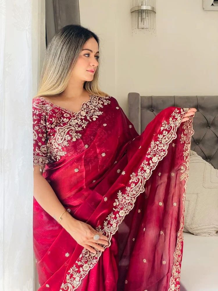 Satin Designer Saree