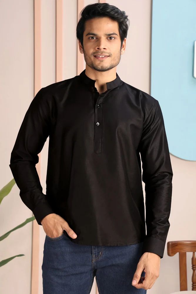 Plain Mens Short Kurta
