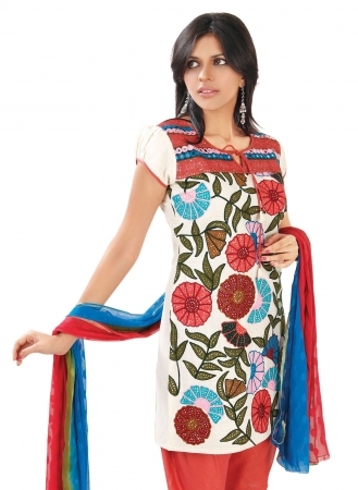 Muticolor Floral Cotton Suit
