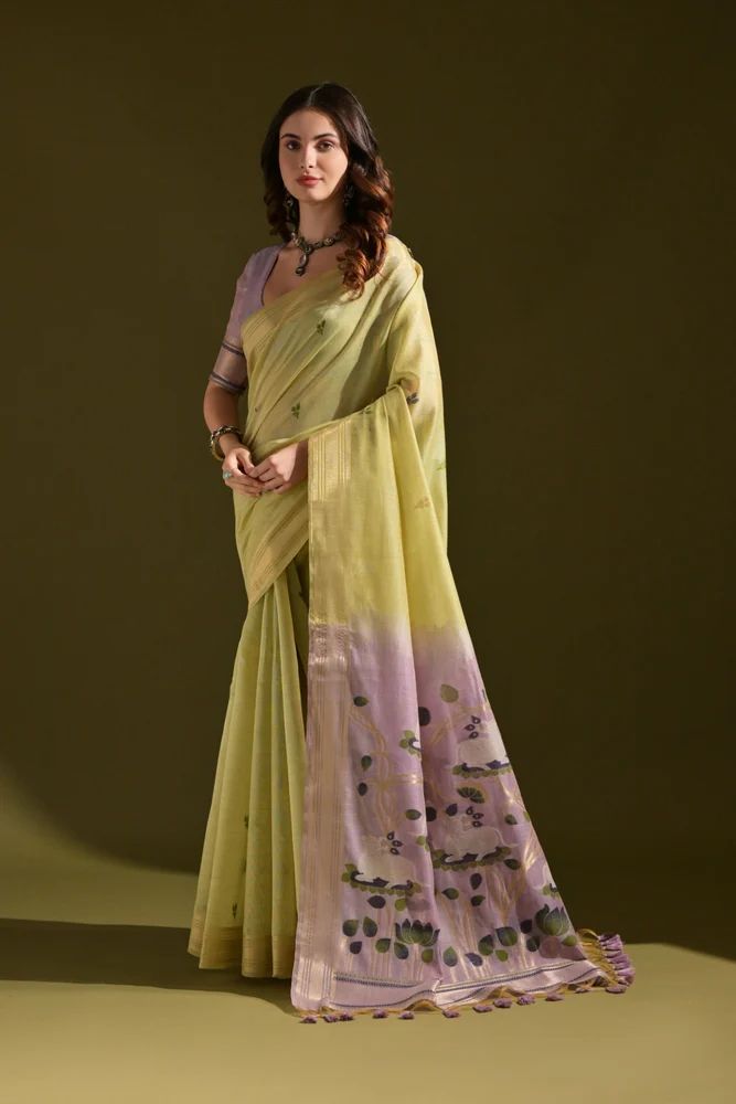 Premium soft Muga Cotton saree with classic very decent colours